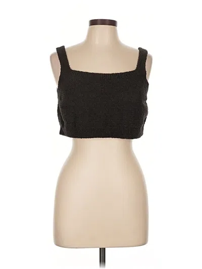 Pre-owned Uniqlo Tank Top Black Strapless Neckline Tops