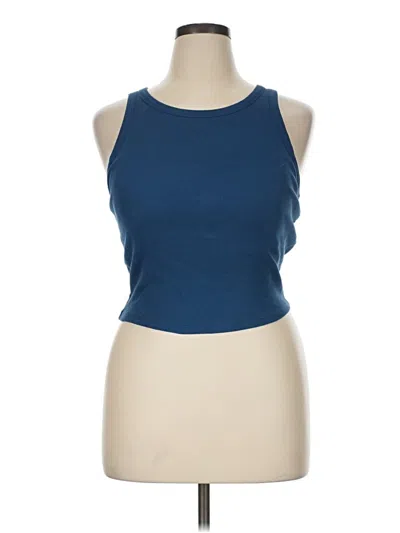 Pre-owned Uniqlo Tank Top Blue Halter Neckline Tops
