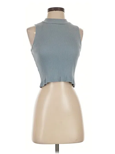 Pre-owned Uniqlo Tank Top Blue Halter Neckline Tops