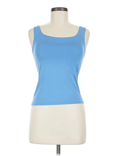 Pre-owned Uniqlo Tank Top Blue Strapless Neckline Tops