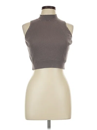 Pre-owned Uniqlo Tank Top Gray Turtleneck Tops