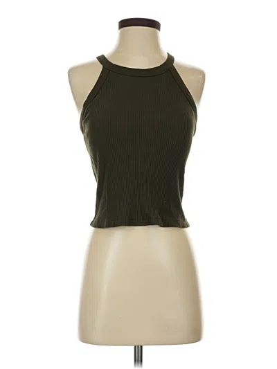 Pre-owned Uniqlo Tank Top Green Halter Neckline Tops