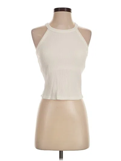 Pre-owned Uniqlo Tank Top Ivory Halter Neckline Tops