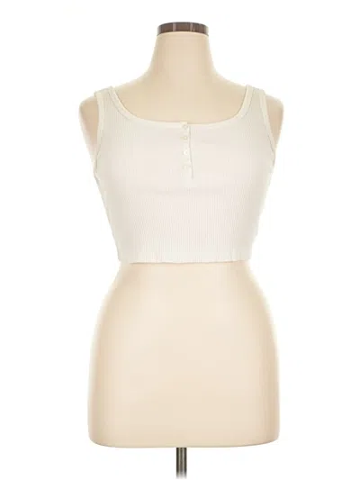 Pre-owned Uniqlo Tank Top Ivory Strapless Neckline Tops