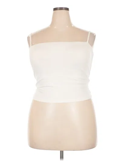 Pre-owned Uniqlo Tank Top Ivory Strapless Neckline Tops