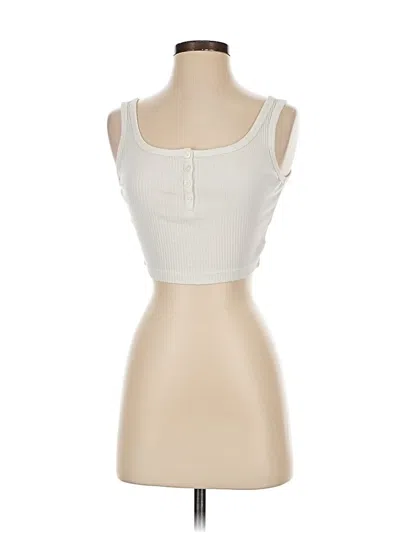 Pre-owned Uniqlo Tank Top Ivory Strapless Neckline Tops In White