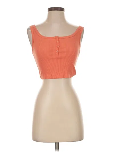 Pre-owned Uniqlo Tank Top Orange Boatneck Tops