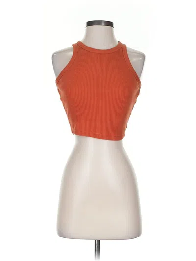 Pre-owned Uniqlo Tank Top Orange Halter Neckline Tops