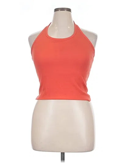 Pre-owned Uniqlo Tank Top Orange Halter Neckline Tops