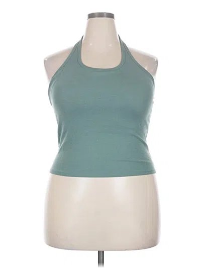 Pre-owned Uniqlo Tank Top Teal Halter Neckline Tops