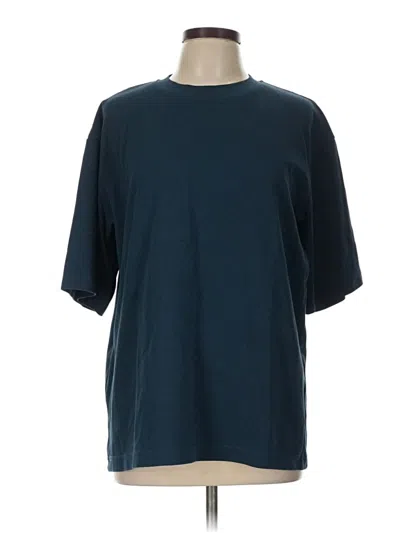 Pre-owned Uniqlo U 3/4 Sleeve T-shirt In Blue