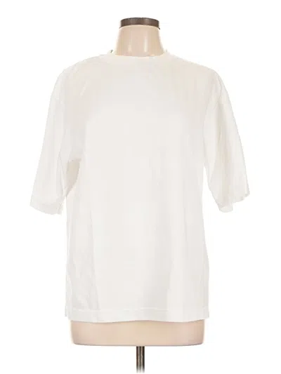 Pre-owned Uniqlo U 3/4 Sleeve T-shirt In Ivory