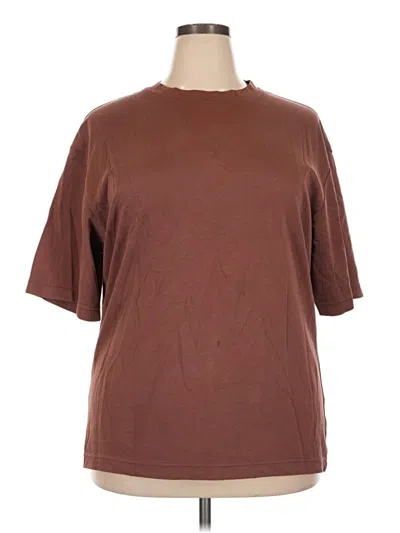 Pre-owned Uniqlo U Short Sleeve Top Brown Crew Neck Tops