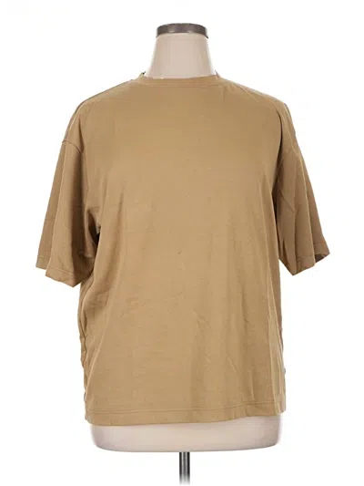 Pre-owned Uniqlo U Short Sleeve Top Tan Crew Neck Tops