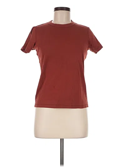 Pre-owned Uniqlo U Short Sleeve T-shirt In Burgundy