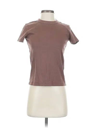 Pre-owned Uniqlo U Short Sleeve Turtleneck In Brown