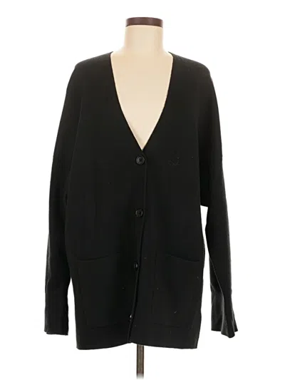 Pre-owned Uniqlo U Wool Cardigan Sweater In Black