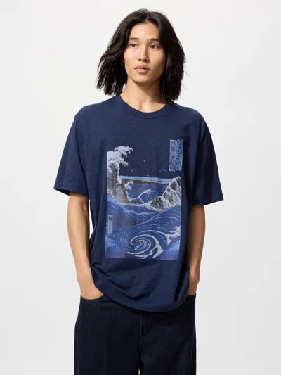 Uniqlo Ukiyo-e Blue Ut Graphic T-shirt Navy 2xl  Us