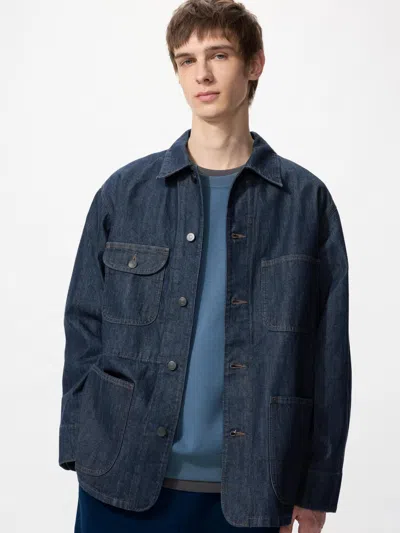 Uniqlo Utility Jacket Denim Blue 2xs  Us