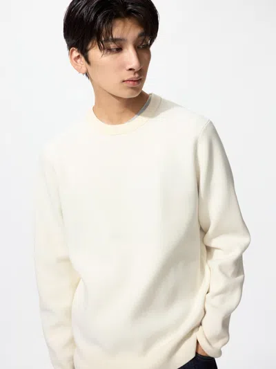 Uniqlo Washable Milano Ribbed Sweater Off White 3xl  Us
