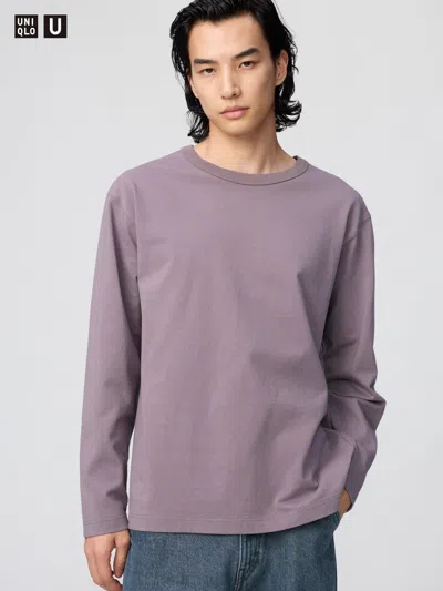 Uniqlo Washed Cotton T-shirt Long Sleeve Purple Xl  Us