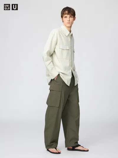 Uniqlo Wide Cargo Pants Dark Green 3xl  Us