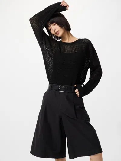 Uniqlo Women's 3d Knit Mesh Sweater Black 2xl  Us