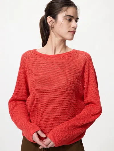 Uniqlo Women's 3d Knit Mesh Sweater Red 2xl  Us