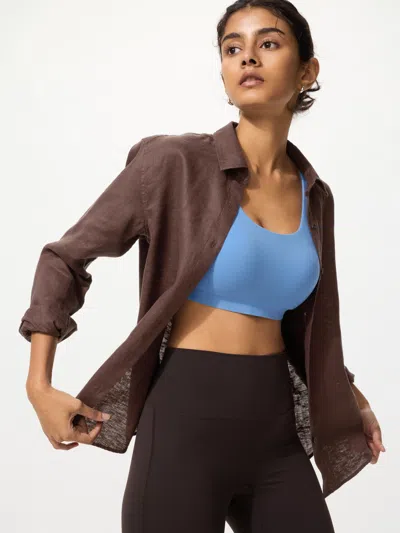 Uniqlo Women's Active Wireless Bra Blue Small  Us In Brown