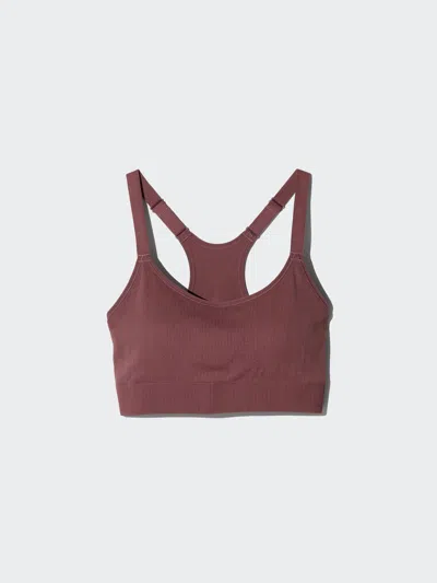 Uniqlo Women's Active Wireless Bra, Wine, Xl In Burgundy