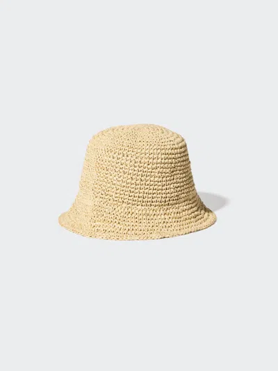 Uniqlo Women's Adjustable Crochet Hat Beige Linen  Us In Brown