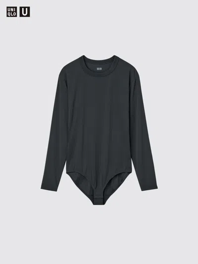 Uniqlo Women's Airism Bodysuit Long Sleeve Black Medium  Us