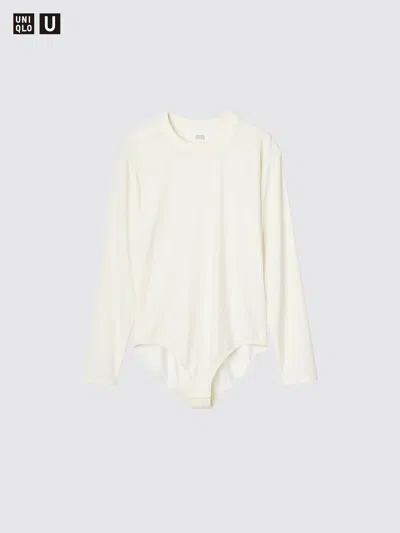 Uniqlo Women's Airism Bodysuit Long Sleeve Off White 2xl  Us