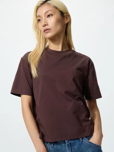 Uniqlo Women's Airism Cotton T-shirt Dark Brown 2xl  Us