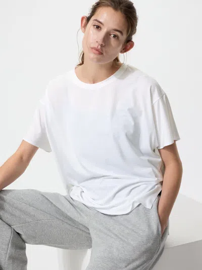 Uniqlo Women's Airism Relaxed T-shirt White 2xl  Us