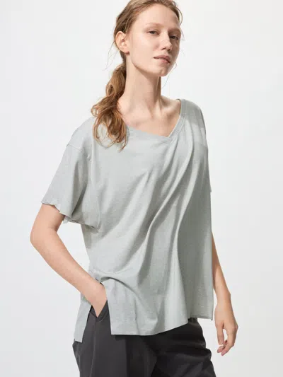 Uniqlo Women's Airism Relaxed V-neck T-shirt 2 Way Gray Xl  Us