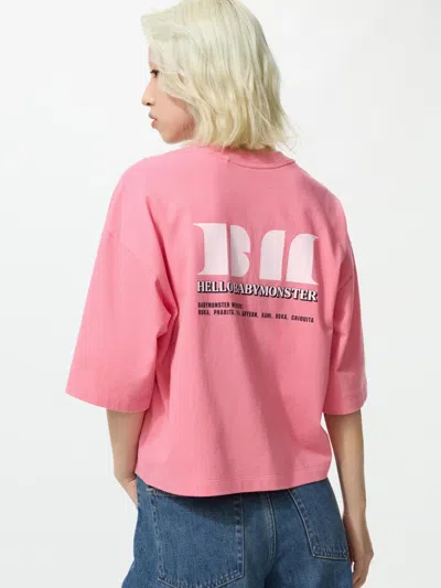 Uniqlo Women's Babymonster Ut Cropped Graphic T-shirt Pink 2xl  Us