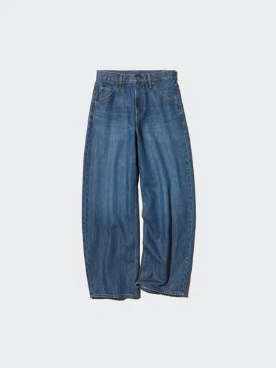 Uniqlo Women's Barrel Jeans, Blue, 34 Inch