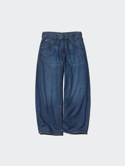 Uniqlo Women's Barrel Jeans Short, Blue, 32 Inch