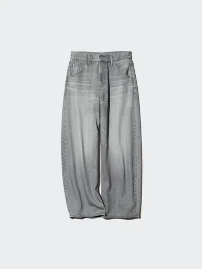 Uniqlo Women's Barrel Jeans Short, Gray, 32 Inch
