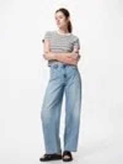 Uniqlo Women's Barrel Jeans Tall, Blue, 22 Inch