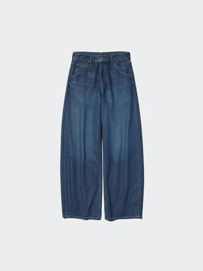Uniqlo Women's Barrel Jeans Tall, Blue, 34 Inch