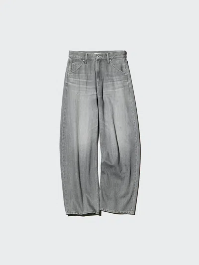 Uniqlo Women's Barrel Jeans Tall, Gray, 28 Inch