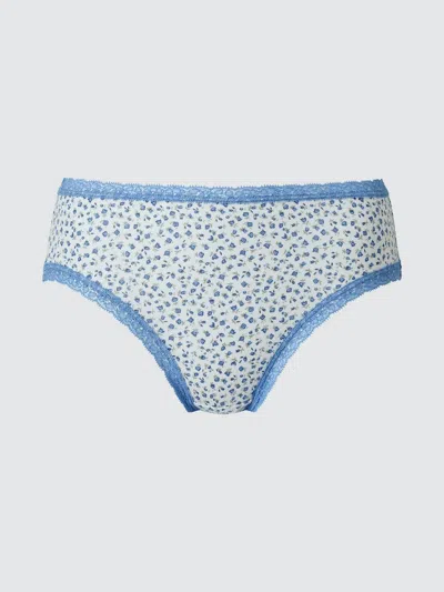 Uniqlo Women's Bikini Briefs Flower, Blue, Xs
