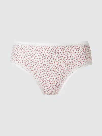Uniqlo Women's Bikini Briefs Flower, White, Xs