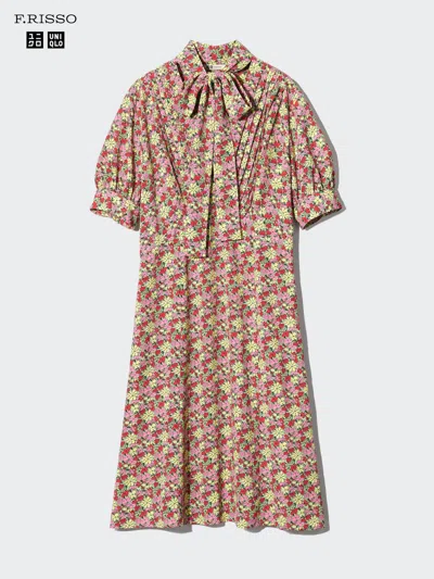 Uniqlo Women's Bow Tie Dress Print, Red, Xl
