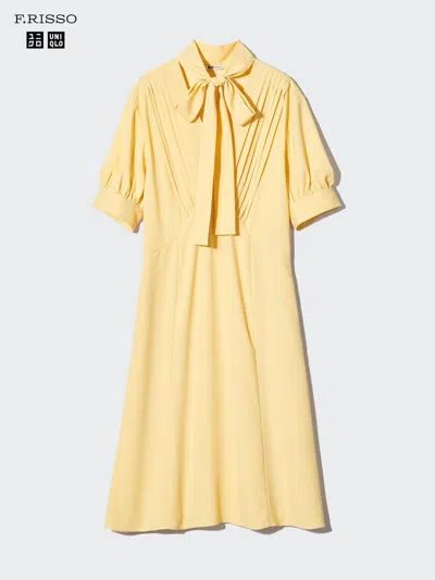 Uniqlo Women's Bow Tie Dress, Yellow, Xl