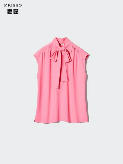 Uniqlo Women's Bow Tie Sleeveless Blouse, Pink, Xl