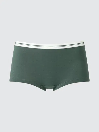 Uniqlo Women's Boyshorts Briefs Line, Green, Xs