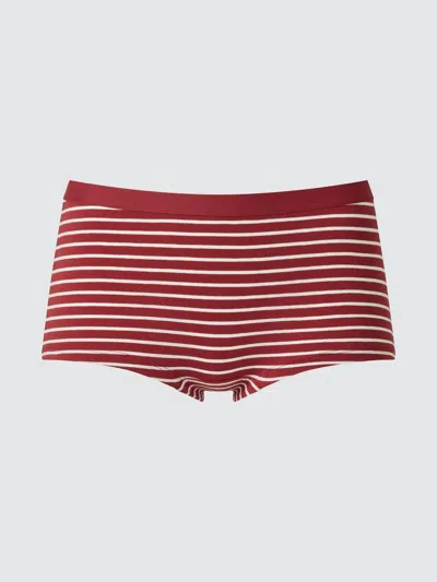 Uniqlo Women's Boyshorts Briefs Stripe, Red, Xs
